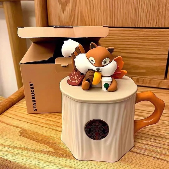 ✨Limited Edition Starbucks Squirrel 🐿 Tree Trunk Mug with Lid - Picture 3 of 3